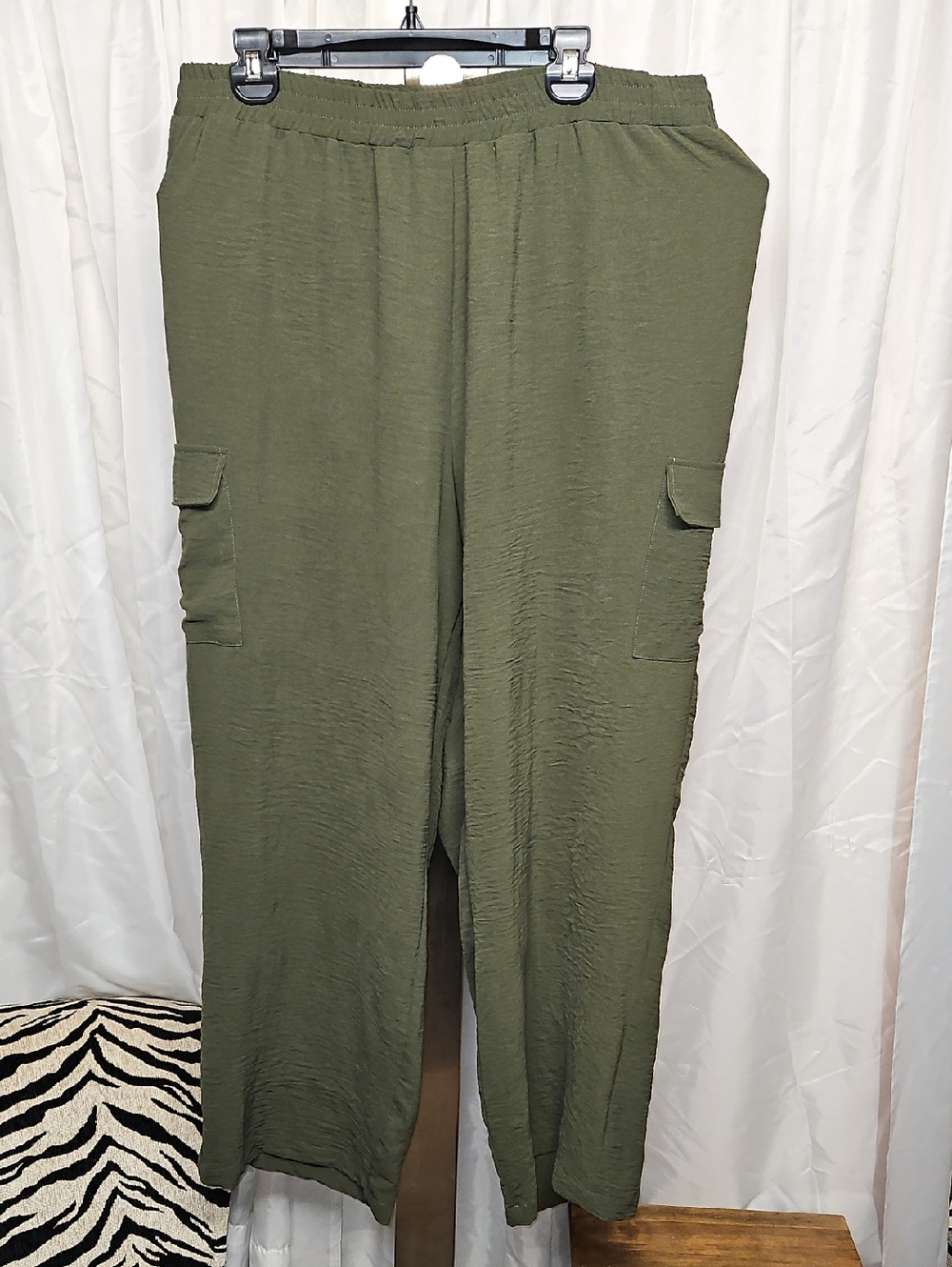 Jules & Leopold Olive Utility Wide-Leg Palazzo Pant 1x
